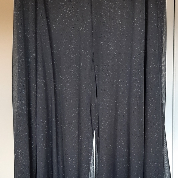ONYX NITE - Black Flowy Sparkly Palazzo - Size: L - Picture 3 of 16